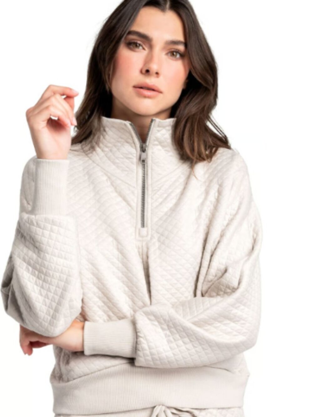 Lolë Quilted Air Layer Half Zip Top - Women's XL EUC UPF 50+ - Picture 5 of 6